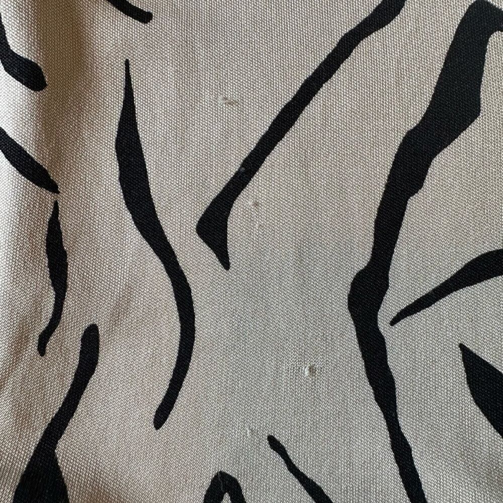 ELIE TAHARI Women’s Y2K Short Sleeve Zebra Print Jumpsuit Cream/Black Size XS - Picture 11 of 11